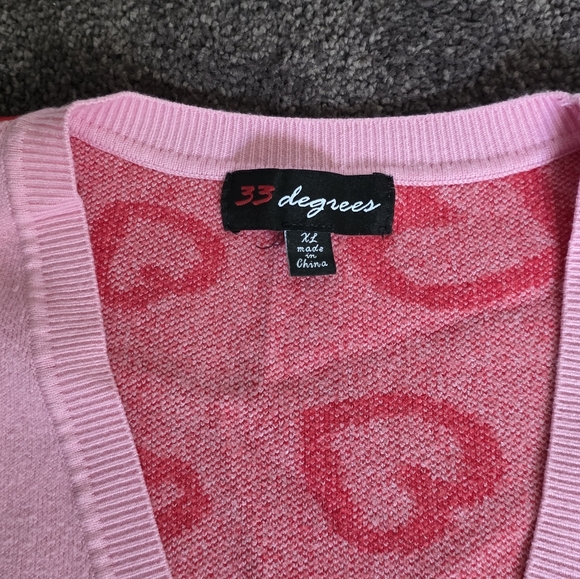 Target Valentines Day Pink and Red Heart Cardigan Sweater - Picture 2 of 8
